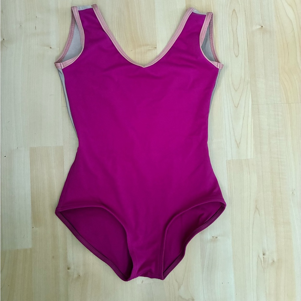 Yumiko Fuchsia and Light Pink Gina Leotard XS-S